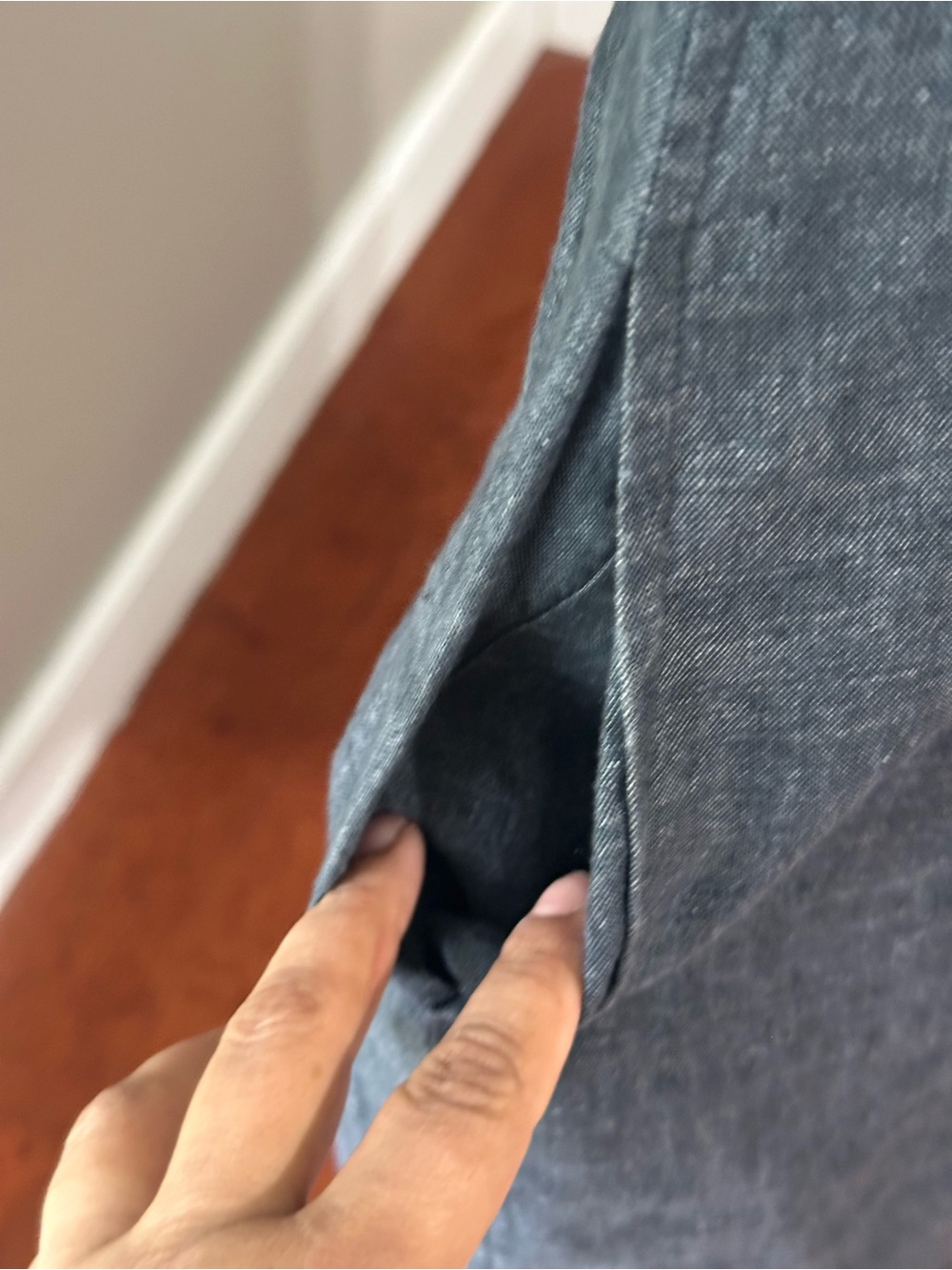 Eileen Fisher Dark Indigo Old Money Linen Dress Navy Blue - Picture 3 of 7